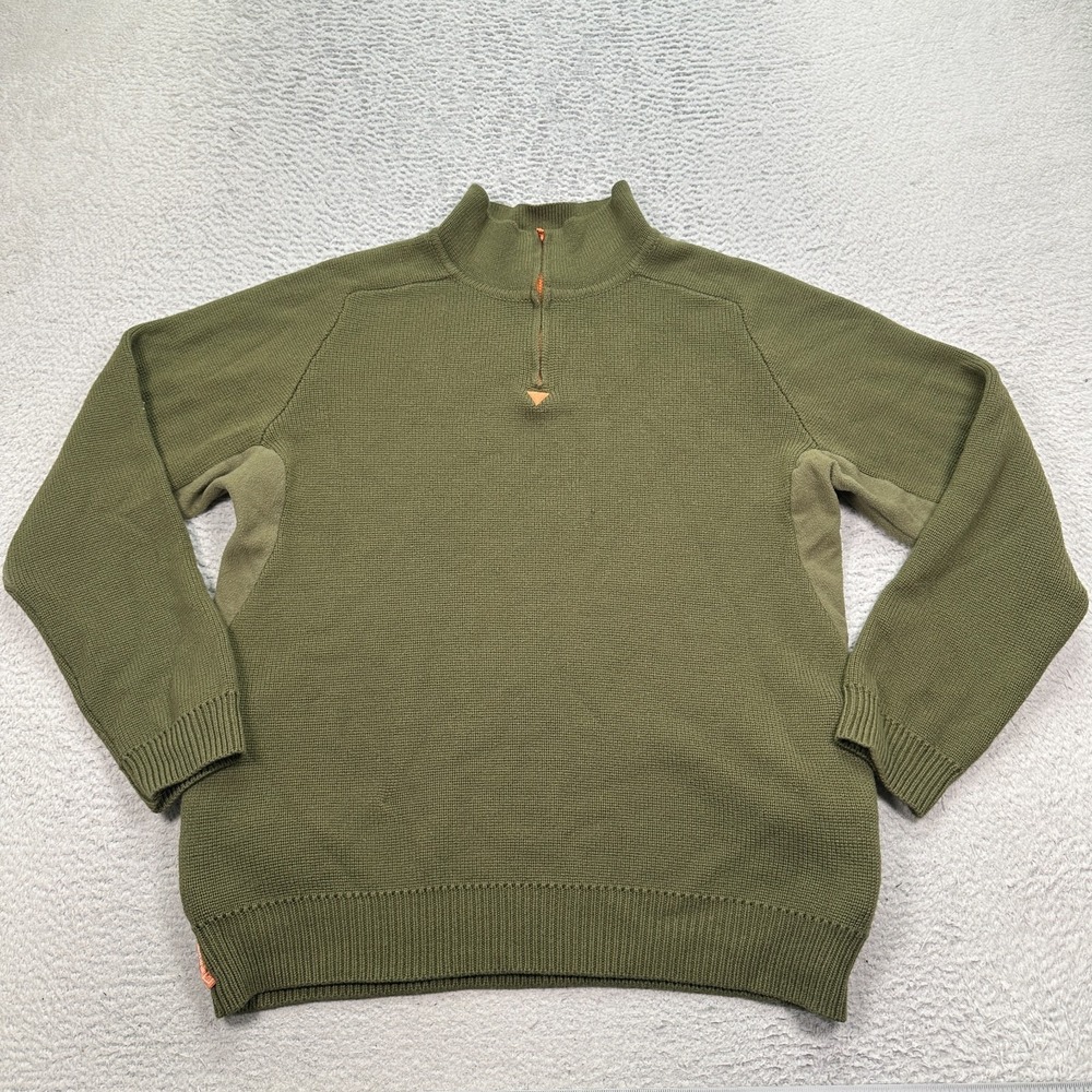 Burton Olive Green Turtleneck Sweater with Quarter Zip
